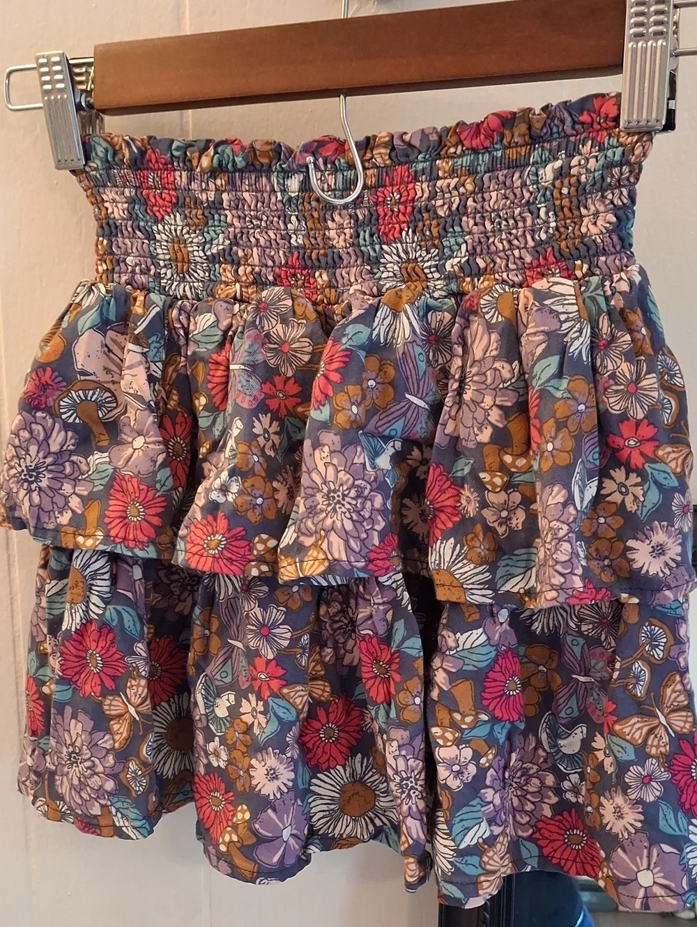 OshKosh B'gosh Multi-Color Floral Tiered Smocked Ruffled Skirt Back To School